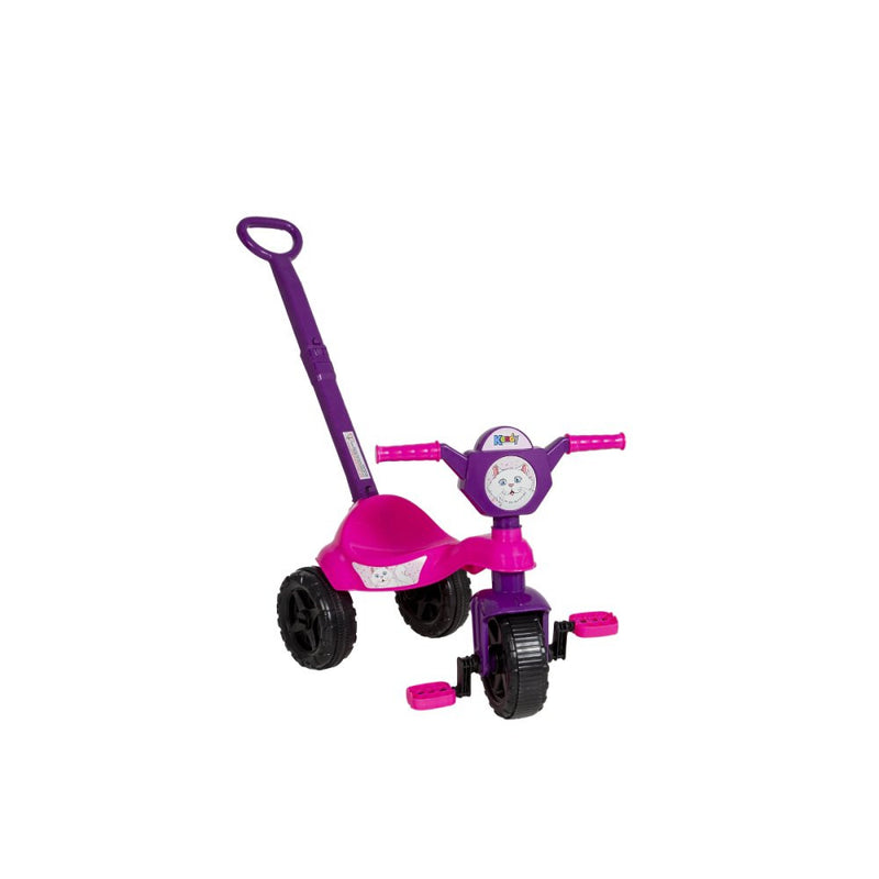 Carrinho de passeio/Pedal infantil Kemotoca Gatinha c/Haste