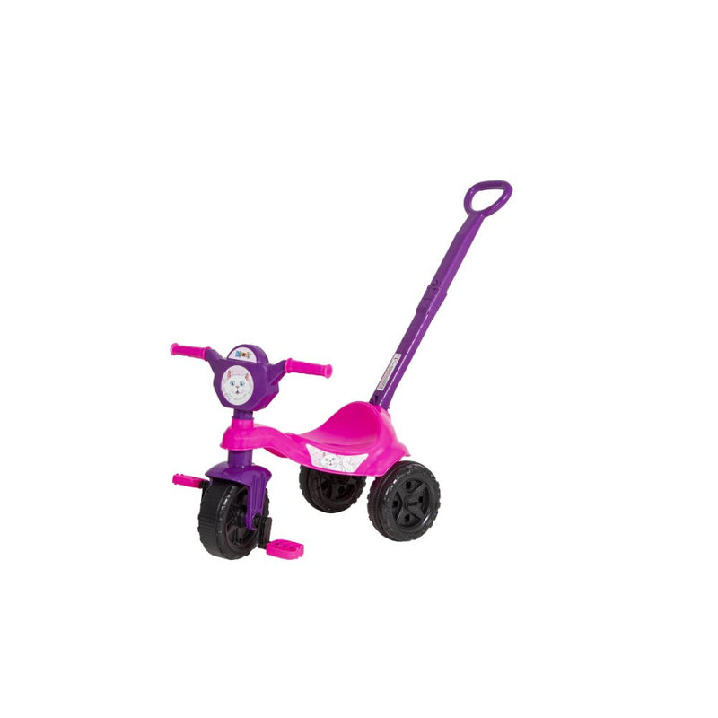 Carrinho de passeio/Pedal infantil Kemotoca Gatinha c/Haste